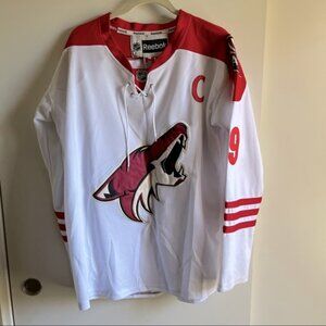 Arizona Coyotes Reebok White & Red #19 Shane Doan Lace Up Front Hockey Jersey 48
